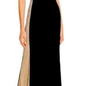 Xscape black gold column dress . Formal